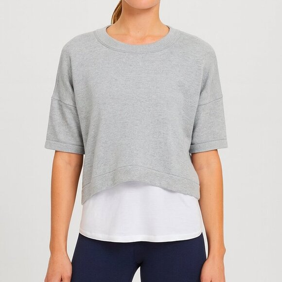 Lululemon Bhakti Reality Knit Casual Preppy Short Sleeve Heathered Grey 6 - Picture 1 of 13